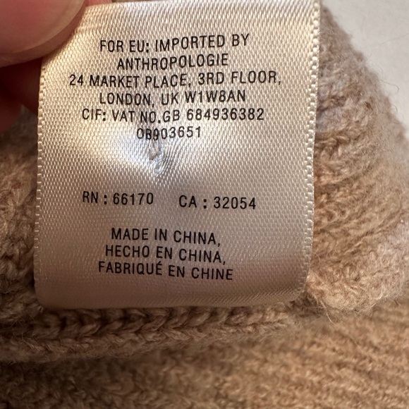 Anthropologie Size Small Cowl Neck Long Sleeve Sweater Dress Alpaca Cashmere Tan - Picture 8 of 13